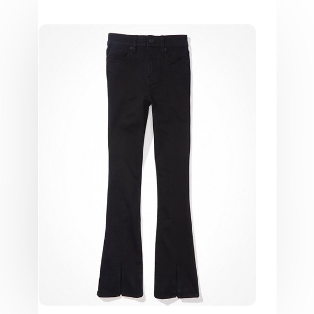 💙American Eagle Black Stretch Denim with Front Slit